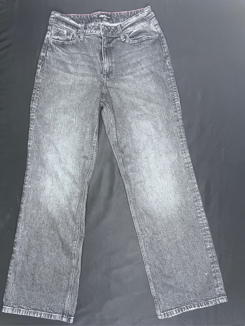 edgely high rise relaxed jeans with rhinestone detail on front Size 12